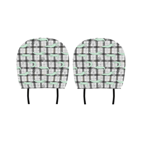 Crocodile Pattern Stripe background Car Headrest Cover