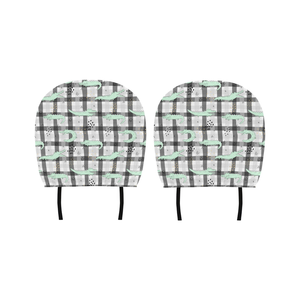 Crocodile Pattern Stripe background Car Headrest Cover