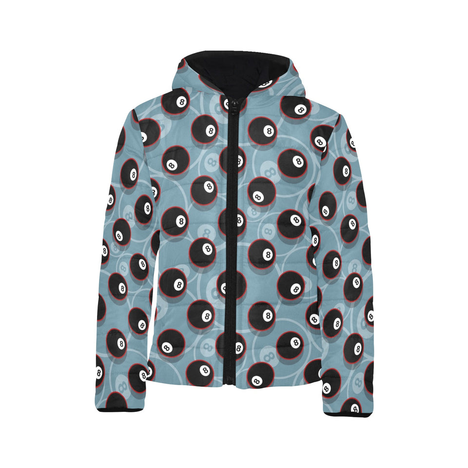 Billiard Ball Pattern Print Design 01 Kids' Boys' Girls' Padded Hooded Jacket