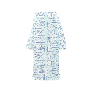 Math Pattern Print Design 03 Blanket Robe with Sleeves