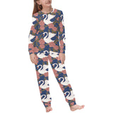 Swan Rose Pattern Kids' Boys' Girls' All Over Print Pajama Set