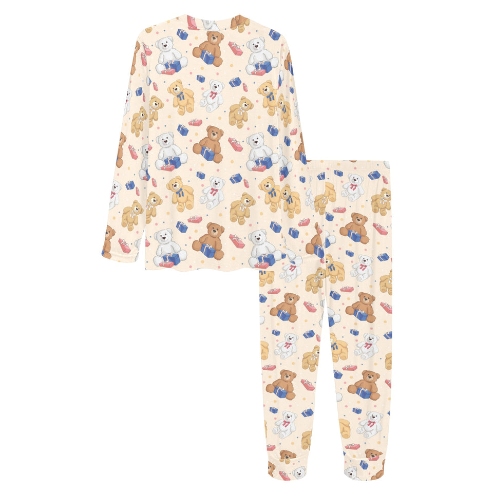 Teddy Bear Pattern Print Design 01 Women's All Over Print Pajama Set