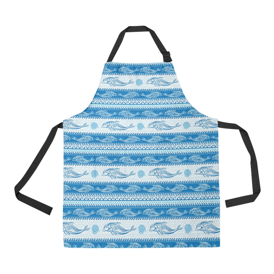 Dolphin Tribal Pattern background Adjustable Apron