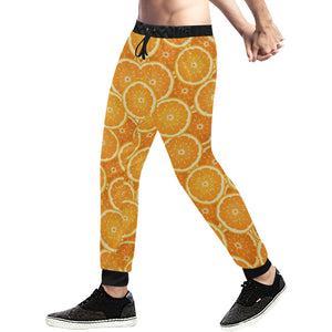 Sliced Orange Pattern Unisex Casual Sweatpants