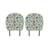 Hand Drawn Cocoa Pattern Car Headrest Cover