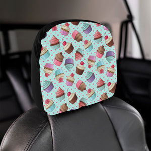 Cup Cake Heart Pattern Car Headrest Cover