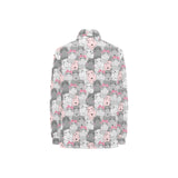 Hippopotamus Pattern Print Design 03 Women's Long Sleeve Polo Shirt