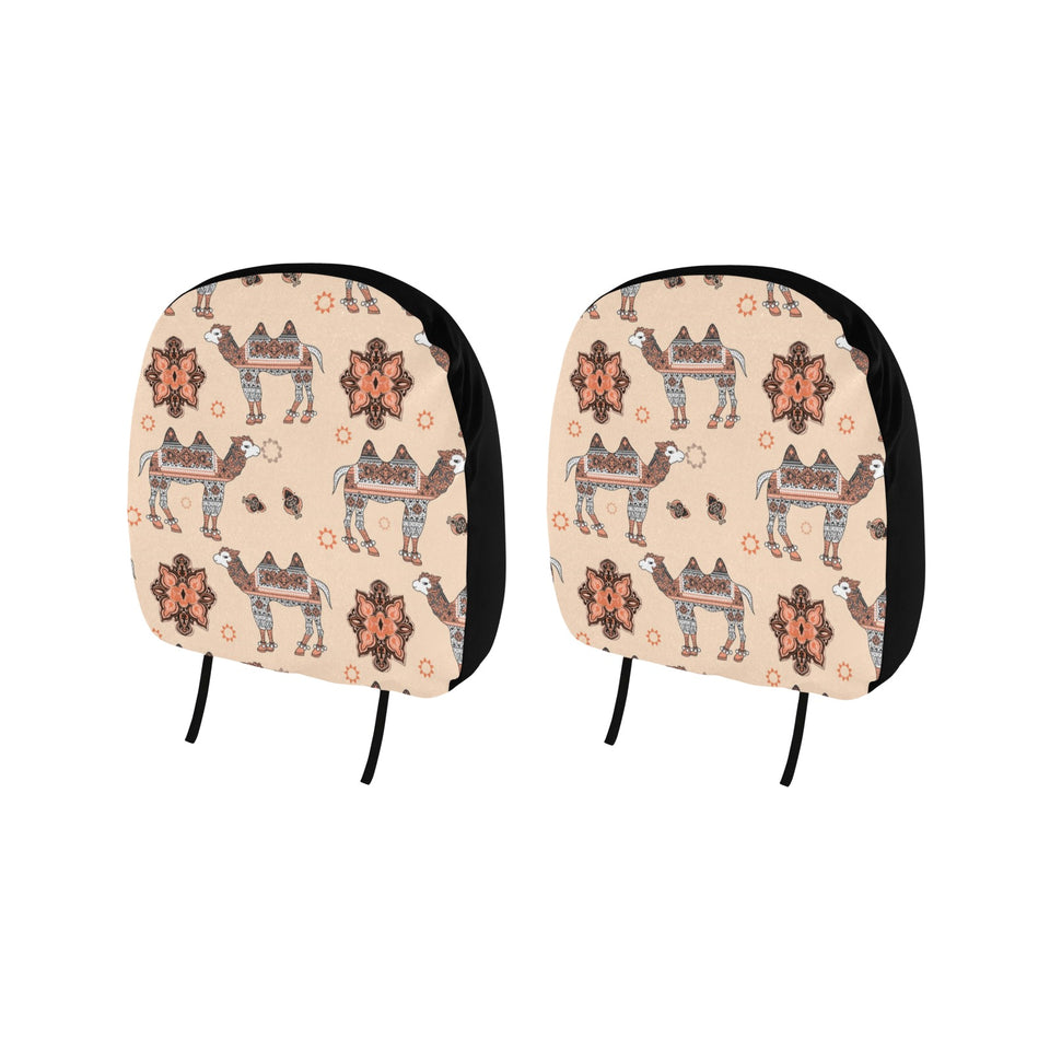 Camel Tribal Pattern Car Headrest Cover