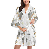 Koala Mom and Baby Pattern Women's Short Kimono Robe