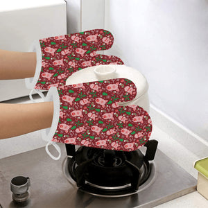 Pig Pattern Print Design 01 Heat Resistant Oven Mitts