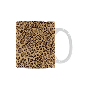 Leopard Skin Texture Pattern Classical White Mug (FulFilled In US)