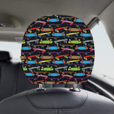 Skate Board Pattern Print Design 03 Car Headrest Cover