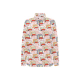 Camper Van Pattern Print Design 01 Women's Long Sleeve Polo Shirt