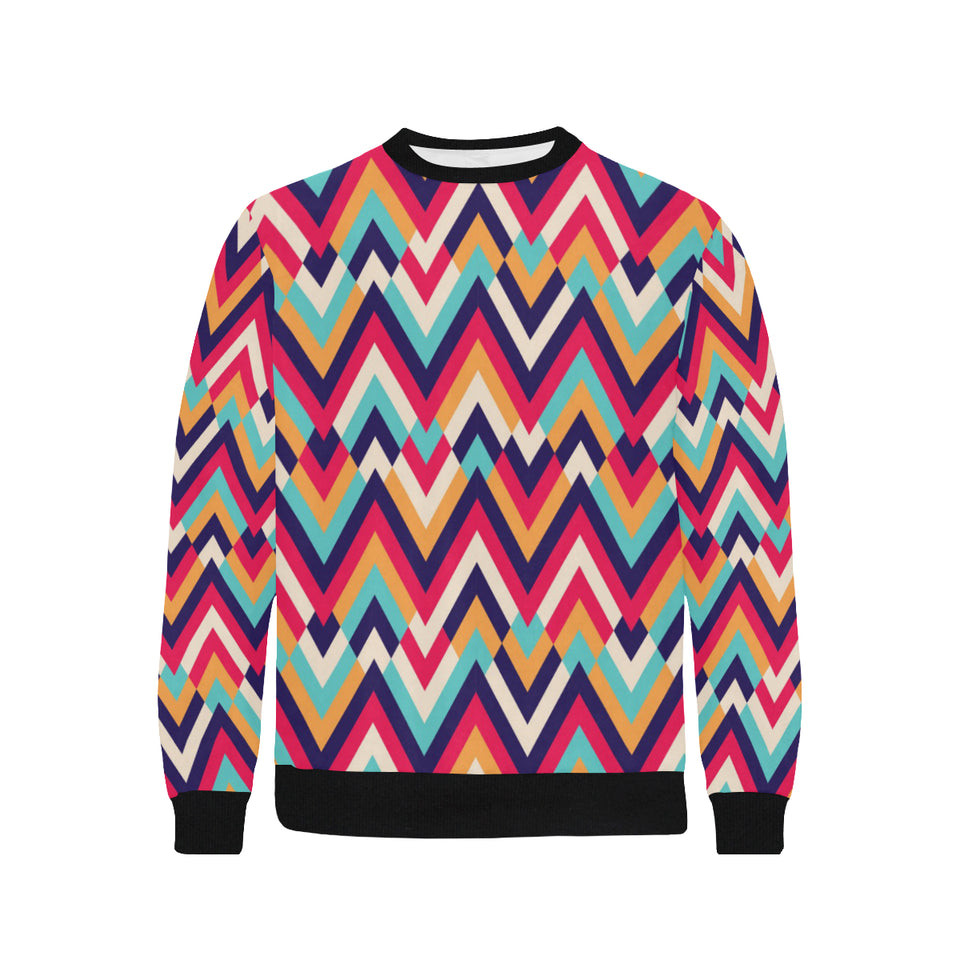 Zigzag Chevron Pattern Background Men's Crew Neck Sweatshirt