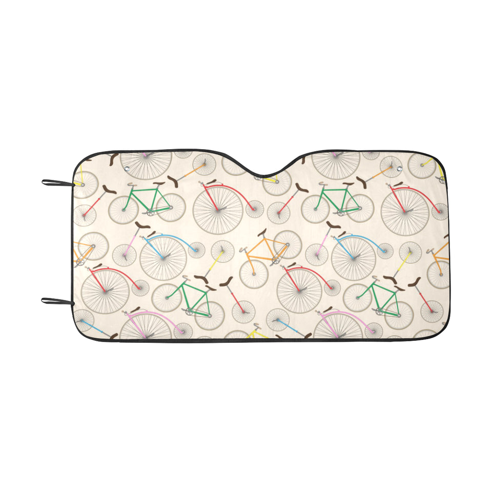 Bicycle Pattern Print Design 04 Car Sun Shade