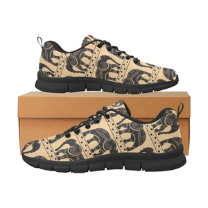 Elephant Pattern Ethnic Motifs Men's Sneakers Black