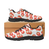 Tomato Water Color Pattern Men's Sneakers Black