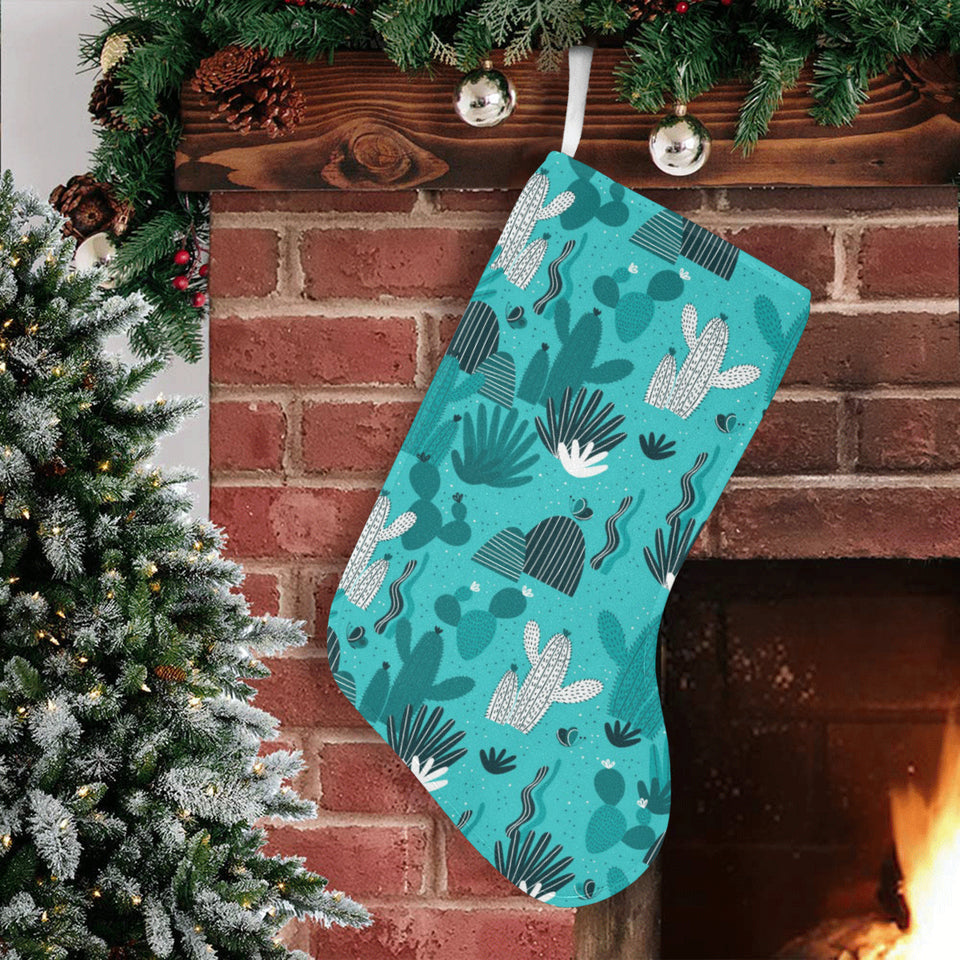 Green Cactus Pattern Christmas Stocking