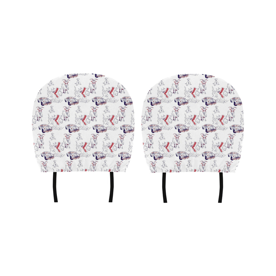 Goat Car Pattern Car Headrest Cover