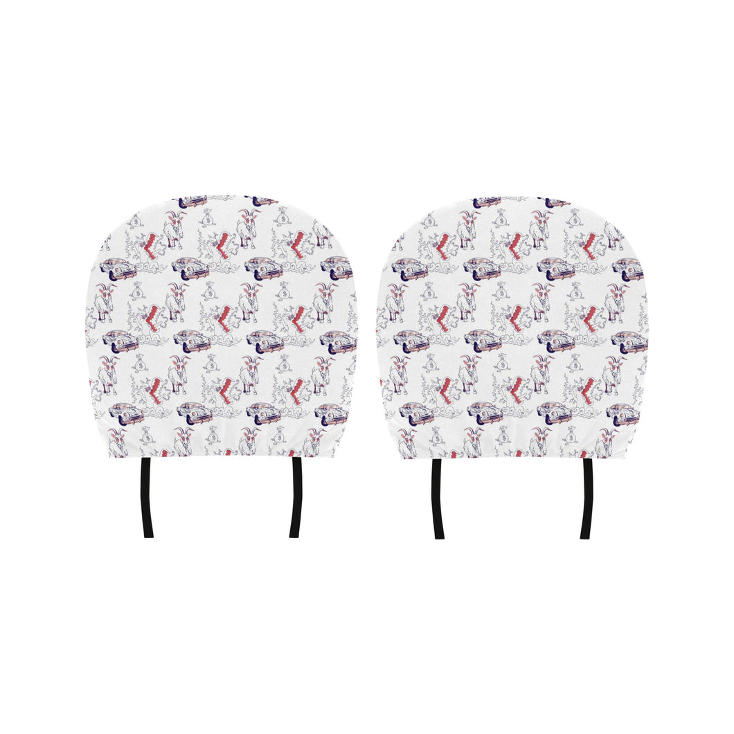 Goat Car Pattern Car Headrest Cover