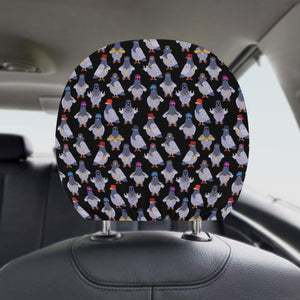 Pigeon Pattern Print Design 04 Car Headrest Cover