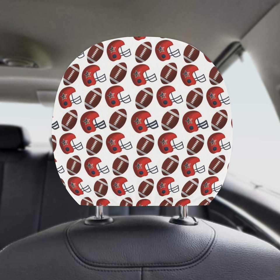 American Football Ball Red Helmet Pattern Car Headrest Cover