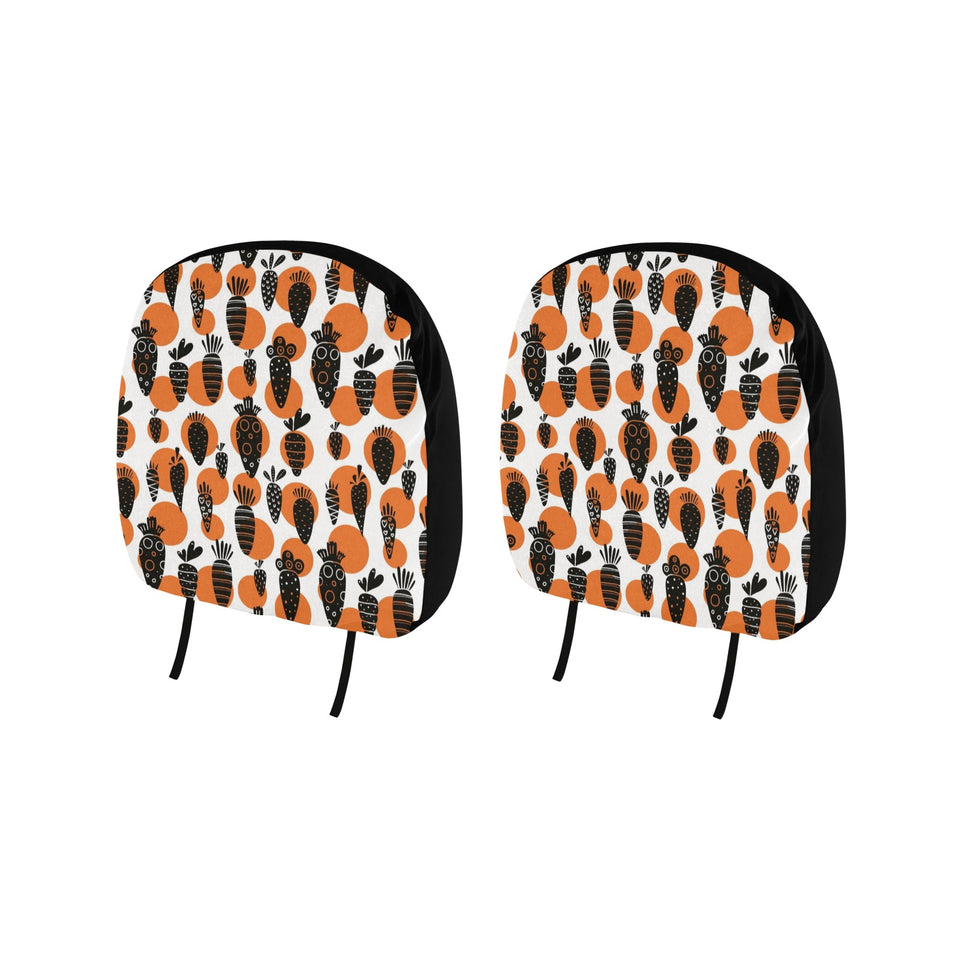 Carrot Pattern Print Design 02 Car Headrest Cover