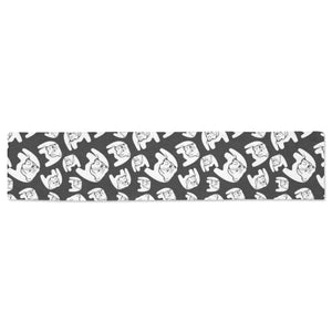 English Bulldog Pattern Print Design 02 Table Runner