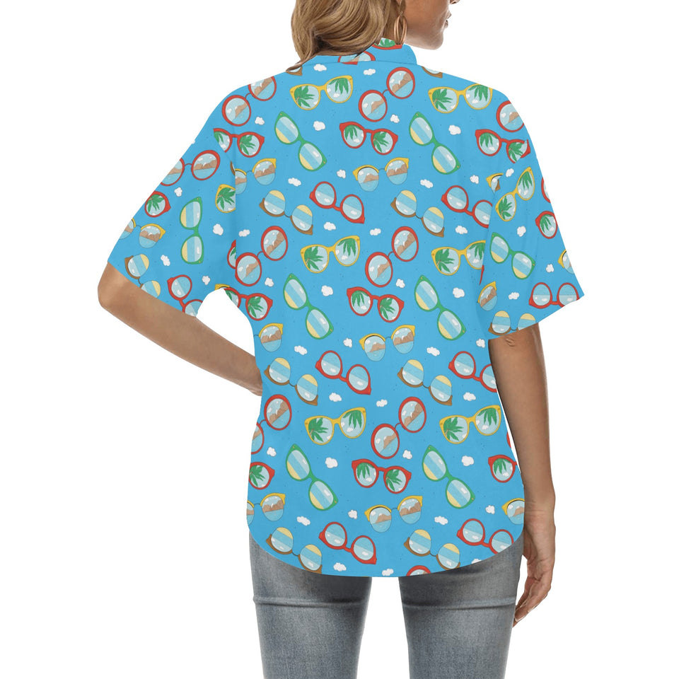 Sun Glasses Pattern Print Design 03 Women's All Over Print Hawaiian Shirt