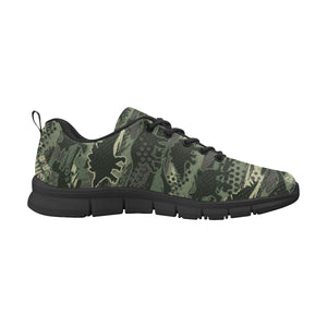 Dinosaur Camo Pattern Men's Sneakers Black