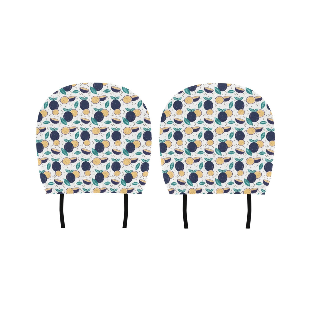 Passion Fruit Pattern Car Headrest Cover