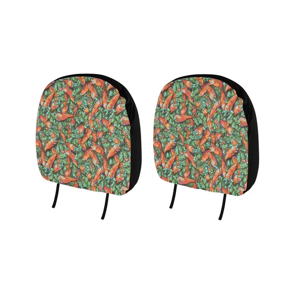 Carrot Pattern Print Design 04 Car Headrest Cover