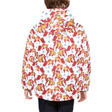 Goldfish Pattern Print Design 02 Kids' Boys' Girls' Padded Hooded Jacket