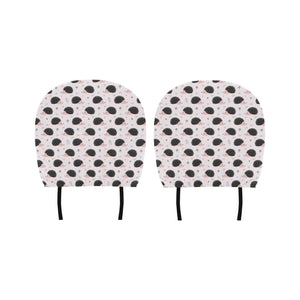 Hedgehog Pattern Print Design 04 Car Headrest Cover