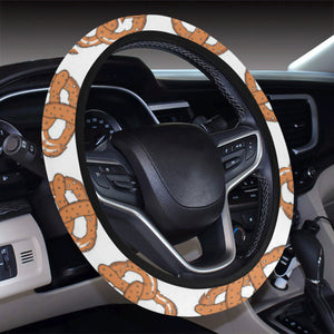 Pretzels Pattern Print Design 05 Car Steering Wheel Cover