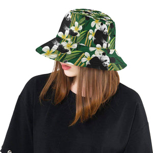 Panda Bamboo Flower Pattern Unisex Bucket Hat