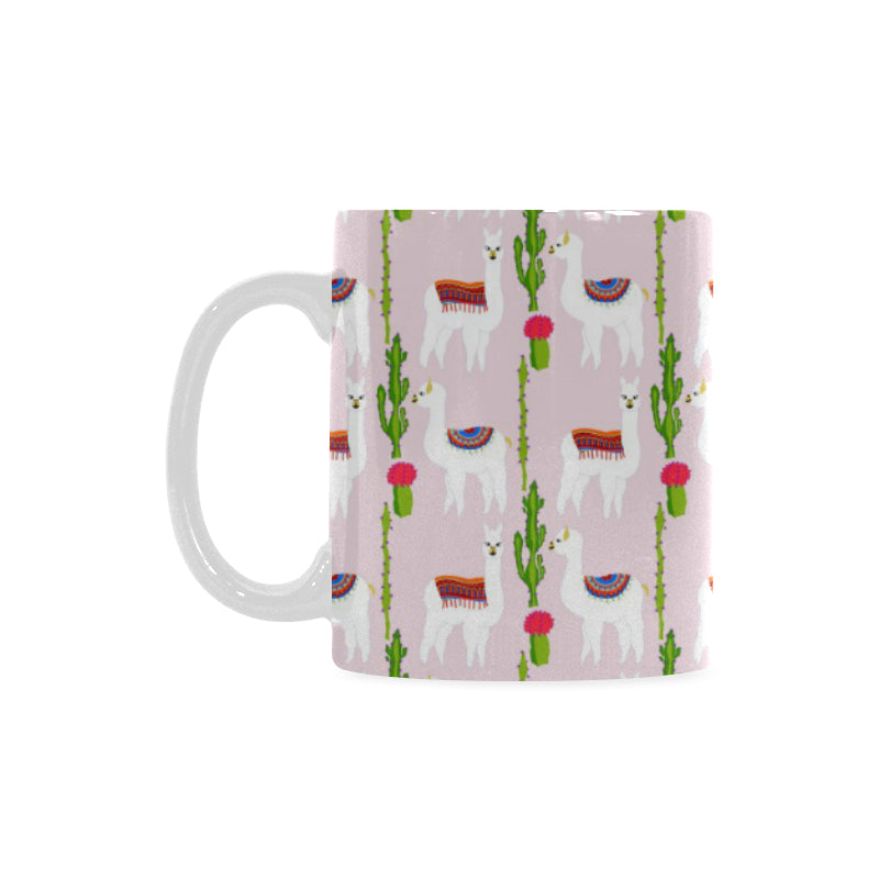 Llama Cactus Pattern Classical White Mug (FulFilled In US)