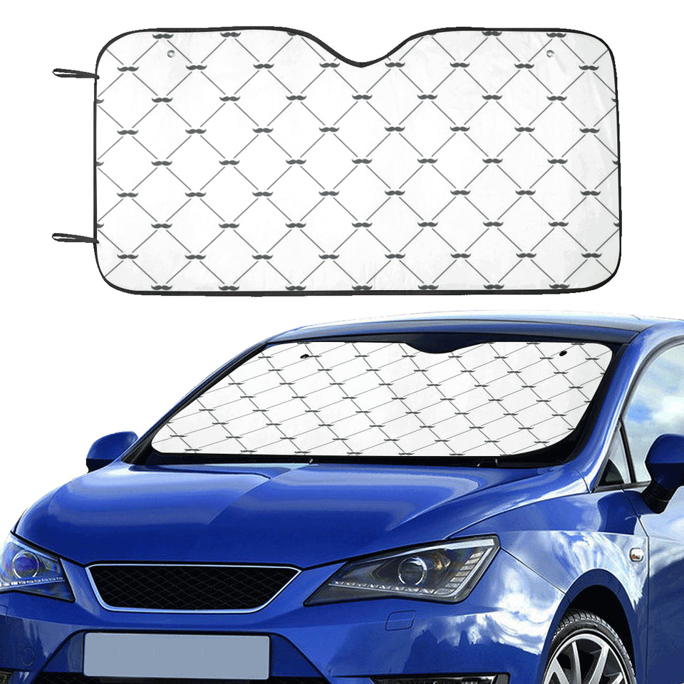 Mustache Beard Pattern Print Design 02 Car Sun Shade