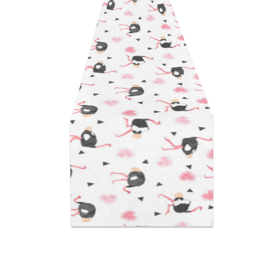 Ostrich Pattern Print Design 03 Table Runner