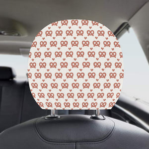 Pretzels Pattern Print Design 01 Car Headrest Cover