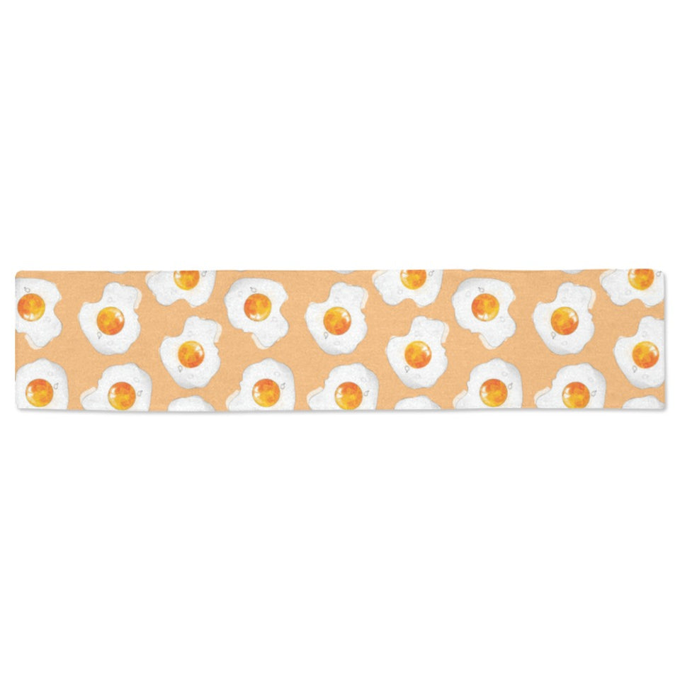 Fried Eggs Pattern Print Design 01 Table Runner