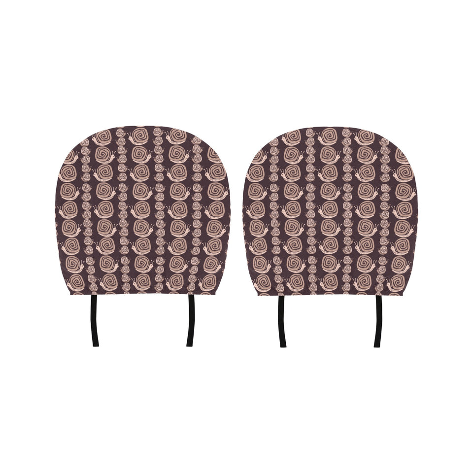 Snail Pattern Print Design 03 Car Headrest Cover