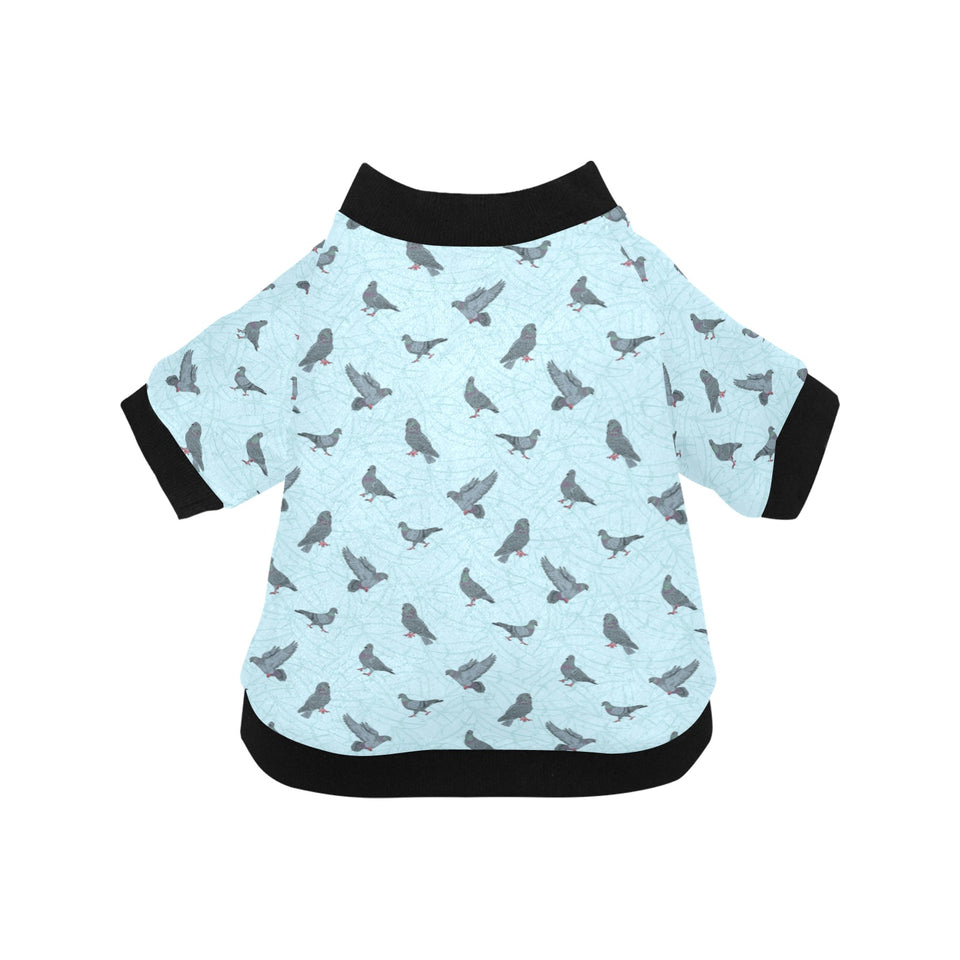 Pigeon Pattern Print Design 02 All Over Print Pet Dog Round Neck Fuzzy Shirt