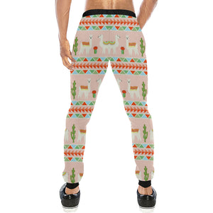 Llama Cactus Pattern background Unisex Casual Sweatpants