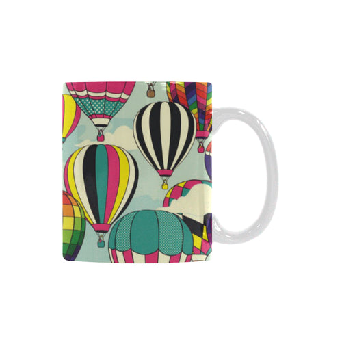 Hot Air Balloon Pattern Background Classical White Mug (FulFilled In US)