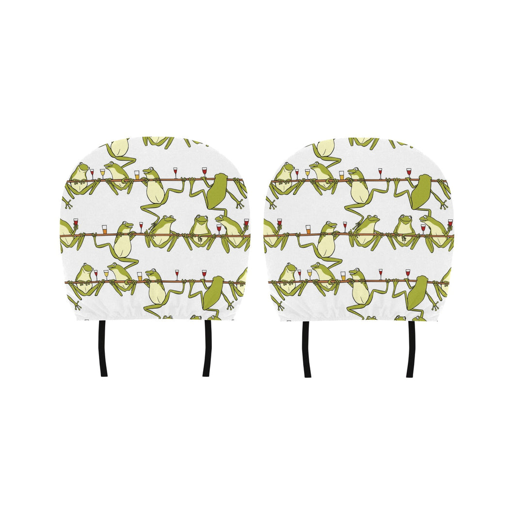 Frog drunk Pattern Car Headrest Cover