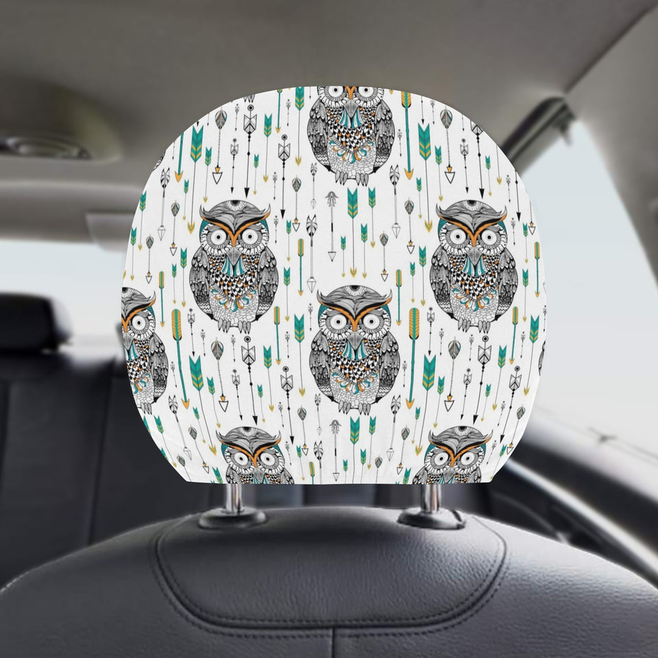 Owl Arrow Pattern Car Headrest Cover