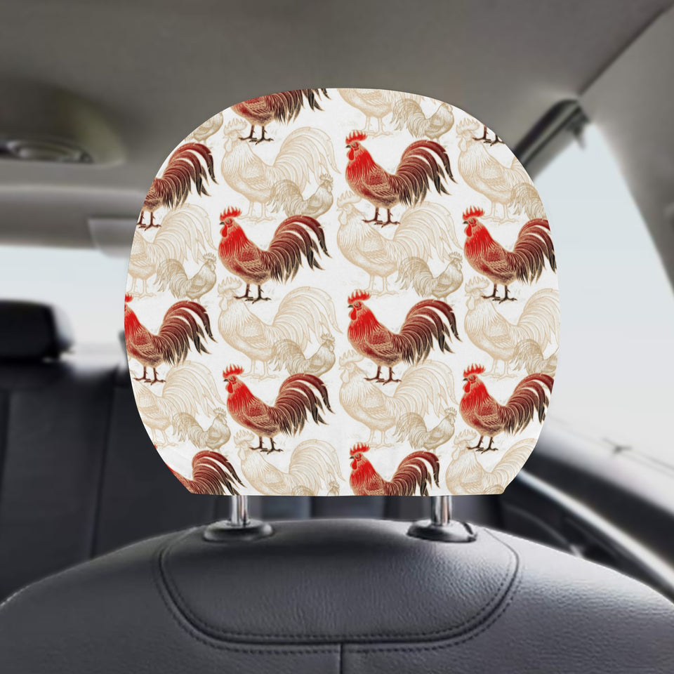 Rooster Chicken Pattern Car Headrest Cover