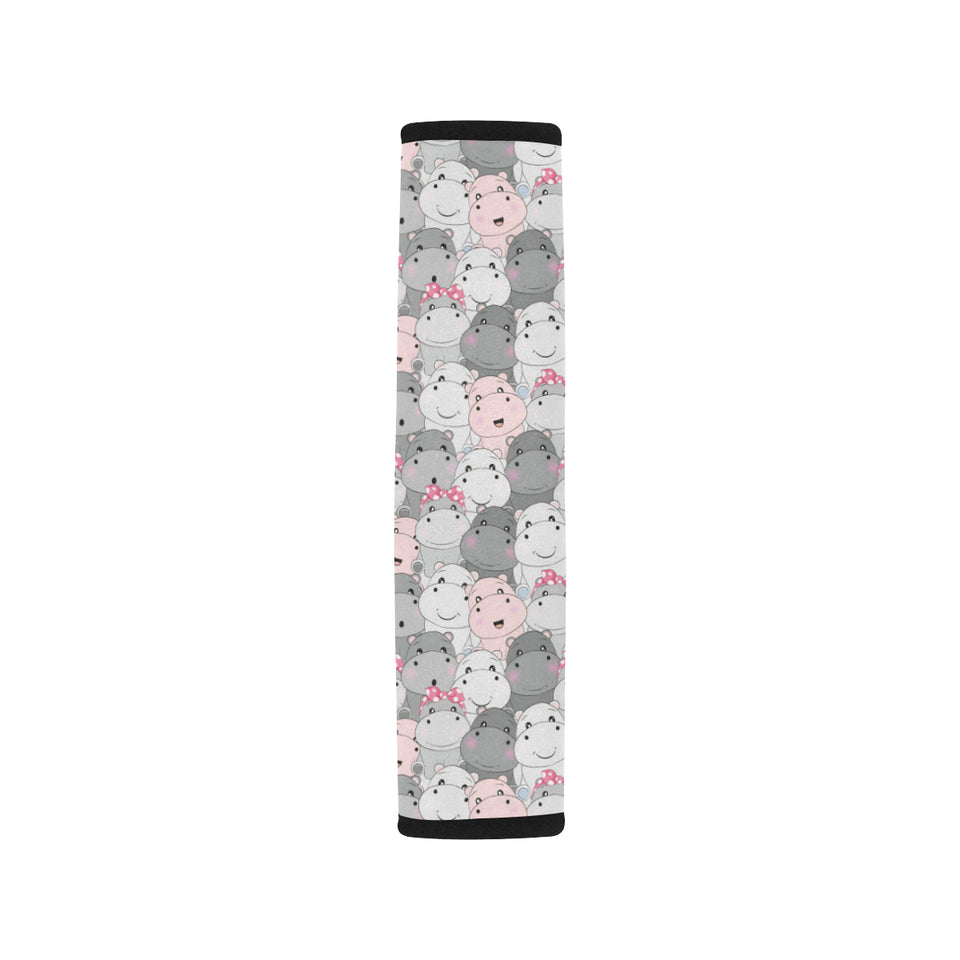 Hippopotamus Pattern Print Design 03 Car Seat Belt Cover