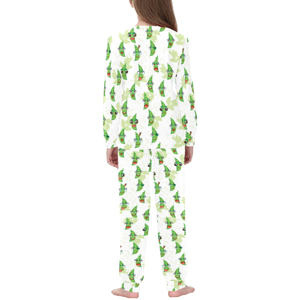 Green Peas Pattern Print Design 04 Kids' Boys' Girls' All Over Print Pajama Set